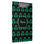 Porte-bloc Emerald Green Sparkle Shamrock noir Monogramme (Swatch)