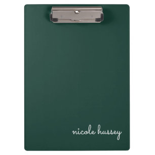 Porte-bloc Émeraude verte Moderne Monogramme élégant