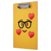 Porte-bloc émoticône nerd avec coeur (Gauche)