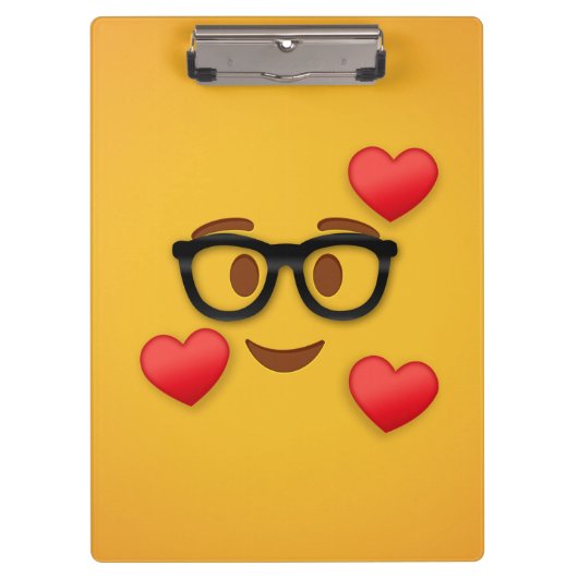 Porte-bloc émoticône nerd avec coeur (Devant)