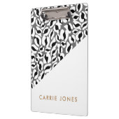 Porte-bloc Empreinte de léopard Black White Gold Business Élé (Gauche)