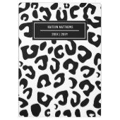 Porte-bloc Empreinte de léopard noir minimal moderne (Dos)