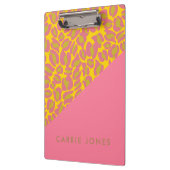 Porte-bloc Empreinte de léopard Pink Yellow Gold Business Élé (Gauche)