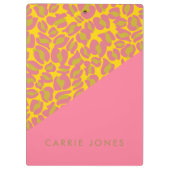 Porte-bloc Empreinte de léopard Pink Yellow Gold Business Élé (Dos)