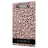 Porte-bloc Empreinte de léopard, Spots, Leopard Rose, Votre N (Gauche)