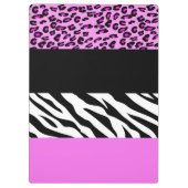 Porte-bloc Empreinte de léopard, Zebra Print, Rose, Votre nom (Dos)