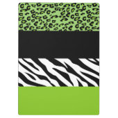 Porte-bloc Empreinte de léopard, Zebra Print, Vert, Votre nom (Dos)
