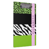 Porte-bloc Empreinte de léopard, Zebra Print, Vert, Votre nom (Swatch)