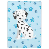 Porte-bloc Empreinte de patte bleu dalmate personnalisé (Dos)