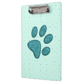 Porte-bloc empreinte de patte de chat mousseux - menthe (Gauche)