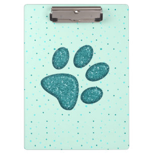 Porte-bloc empreinte de patte de chat mousseux - menthe