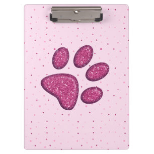 Porte-bloc empreinte de patte de chat pétillant - rose