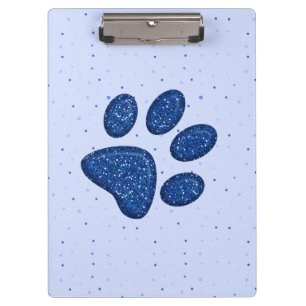 Porte-bloc empreinte de patte de scintillement de chat - bleu