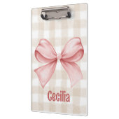 Porte-bloc En vichy beige et rose avec arc aquarelle (Gauche)