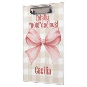 Porte-bloc en vichy "Bowdacious" avec classique de l'arc aqua (Gauche)