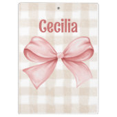 Porte-bloc en vichy "Bowdacious" avec classique de l'arc aqua (Dos)