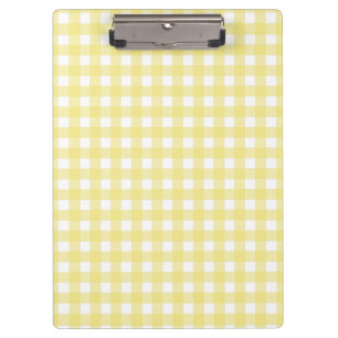 Porte-bloc En vichy jaune pâle et blanc