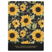 Porte-bloc en vichy Motif tournesol (Dos)