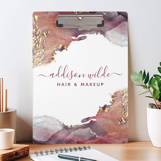 Porte-bloc Encre D'Aquarelle Liquide D'Art Moderne Purple Et