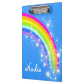 Porte-bloc Enfants arc-en-ciel étoiles bleu ciel nommé porte  (Gauche)