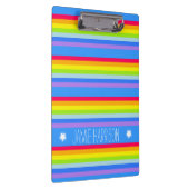 Porte-bloc Enfants arc-en-ciel rayures bleu ciel nommé porte (Swatch)