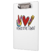 Porte-bloc Enseignant Art Paix Amour Enseigner (Gauche)