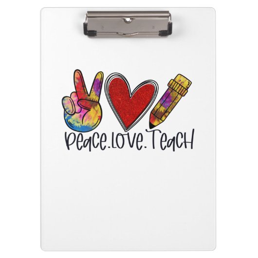 Porte-bloc Enseignant Art Paix Amour Enseigner (Devant)