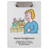 Porte-bloc Enseignant avec thème de classe Design amusant (Devant)