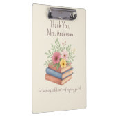 Porte-bloc Enseignant Merci - Aquarelle Livres & Fleurs - (Swatch)