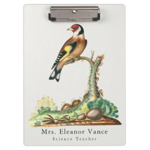 Porte-bloc Enseignant Personnalisé Oiseau Botanique Vintage