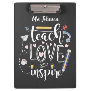 Porte-bloc enseigner l'amour inspirer le favori chalkboard de