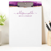 Porte-bloc Entreprise Abstrait Aquarelle Violet et Or