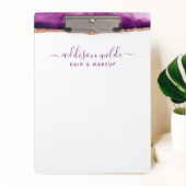 Porte-bloc Entreprise Abstrait Aquarelle Violet et Or