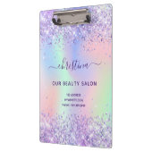 Porte-bloc Entreprise holographique rose violet (Gauche)