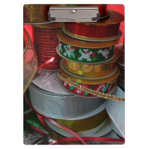 Porte-bloc Épaves de Noël Ruban Holiday Rouge et or