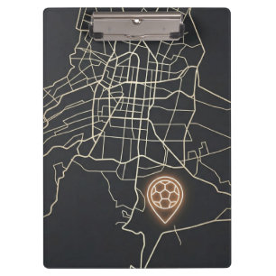 Porte-bloc Épingle de carte de soccer minimaliste de NYC en l