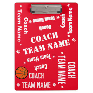 Porte-bloc Équipe de basket-ball Rouge et blanc Personnalisé
