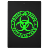 Porte-bloc Équipe de réponse à une épidémie de zombies vert n (Dos)