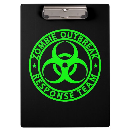 Porte-bloc Équipe de réponse à une épidémie de zombies vert n (Devant)