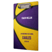 Porte-bloc équipe d'or violet couleurs basketball nom de l'en (Gauche)