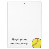 Porte-bloc Équipe sportive entraîneur de softball merci cadea (Dos)