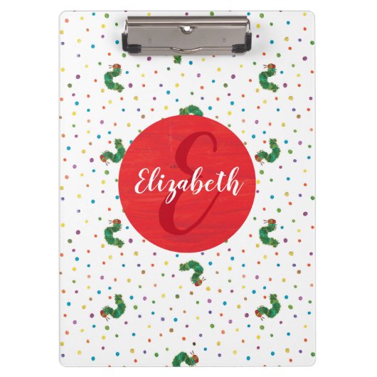 Porte-bloc Eric Carle | Motif de chenille et de points (Devant)