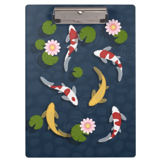 Porte-bloc Étang japonais de poissons Koi (Devant)