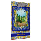 Porte-bloc été italien Majolica bleu tuiles citrus monogramme (Swatch)