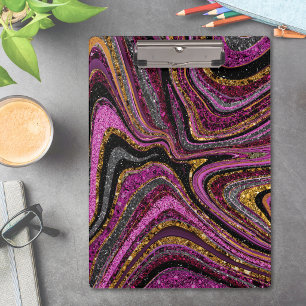 Porte-bloc Étincelle Glam Paillettes fille marbre art rose