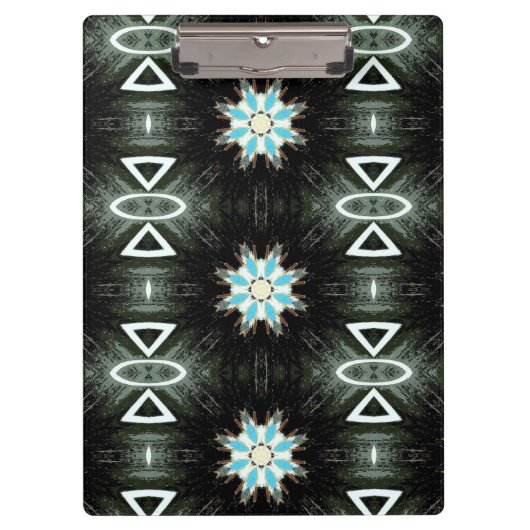Porte-bloc étoile bleue éclatée sur noir (Devant)