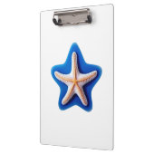 Porte-bloc Étoile de mer orange sur fond bleu (Gauche)