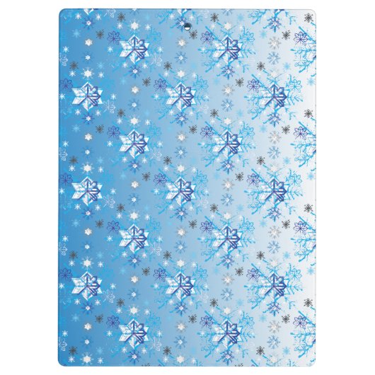 Porte-bloc Étoiles et flocons de neige bleu et blanc complexe (Dos)