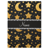 Porte-bloc Étoiles et lunes jaunes nommées faites sur (Dos)