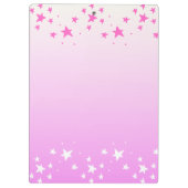 Porte-bloc Étoiles roses et blanches personnalisées (Dos)